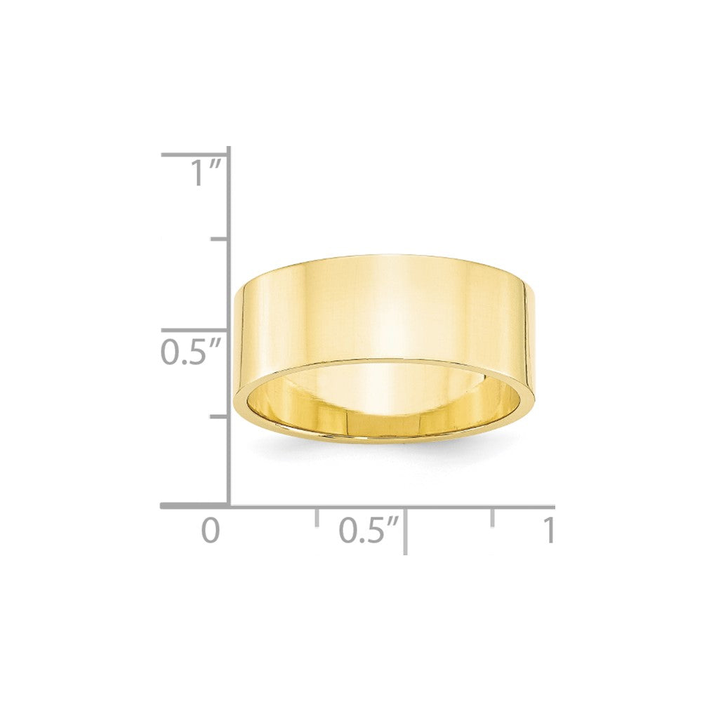 10k Yellow Gold 8mm Lightweight Flat Wedding Band Size 14