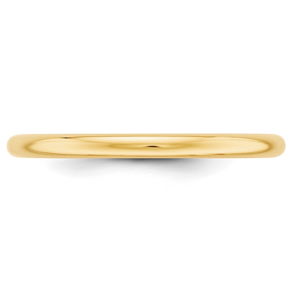 10k Yellow Gold 2mm Half Round Wedding Band Size 6