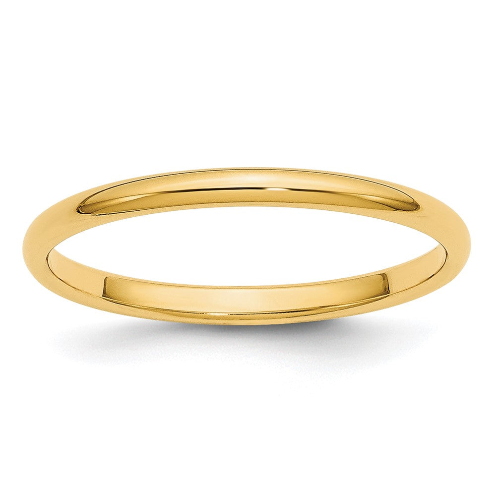 10k Yellow Gold 2mm Half Round Wedding Band Size 6