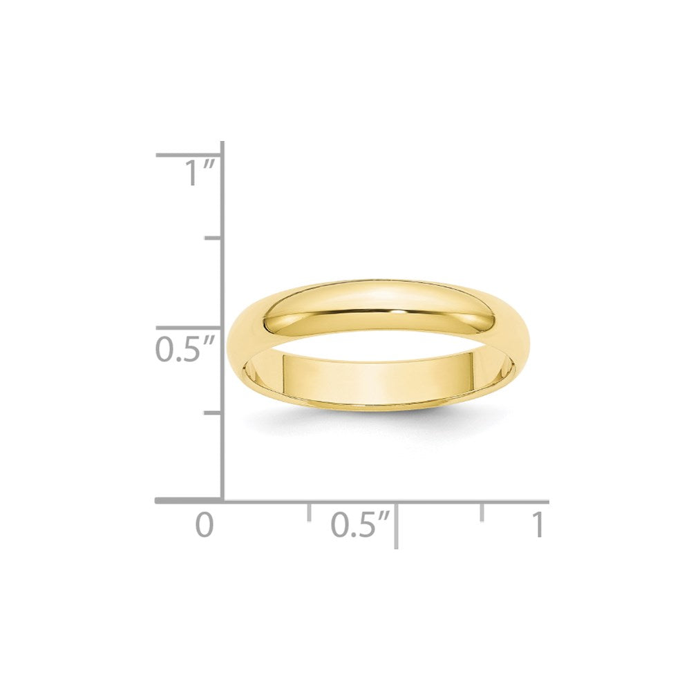 10k Yellow Gold 4mm Half Round Wedding Band Size 7.5