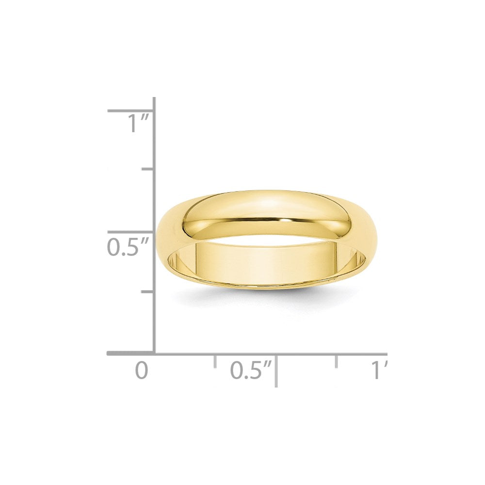 10k Yellow Gold 5mm Half Round Wedding Band Size 13.5