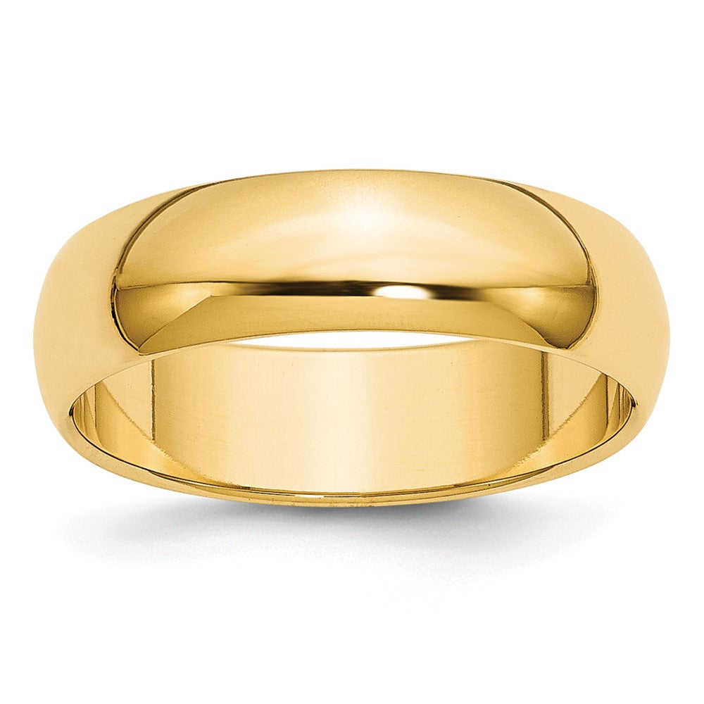 10k Yellow Gold 6mm Half Round Wedding Band Size 11.5