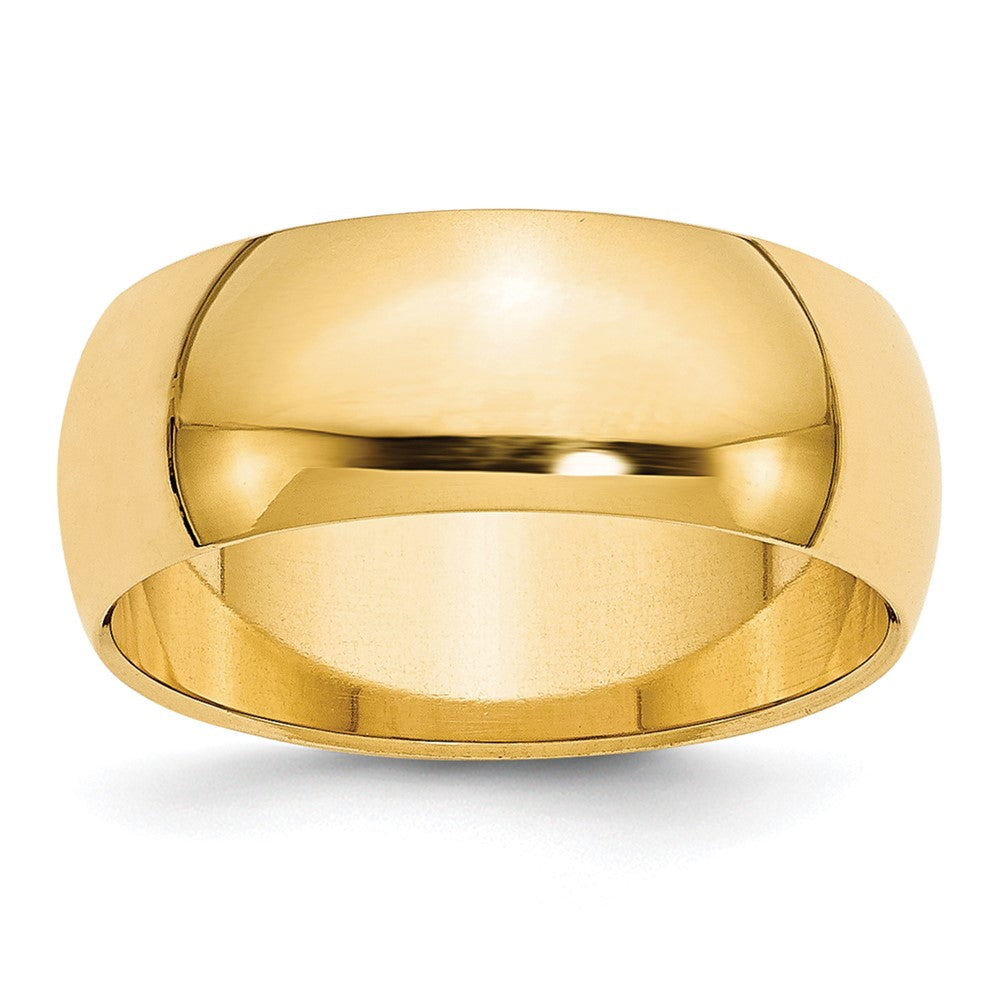 10k Yellow Gold 8mm Half Round Wedding Band Size 9