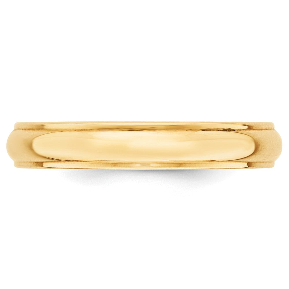 10k Yellow Gold 4mm Half Round with Edge Wedding Band Size 5