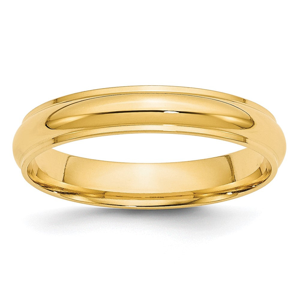 10k Yellow Gold 4mm Half Round with Edge Wedding Band Size 5