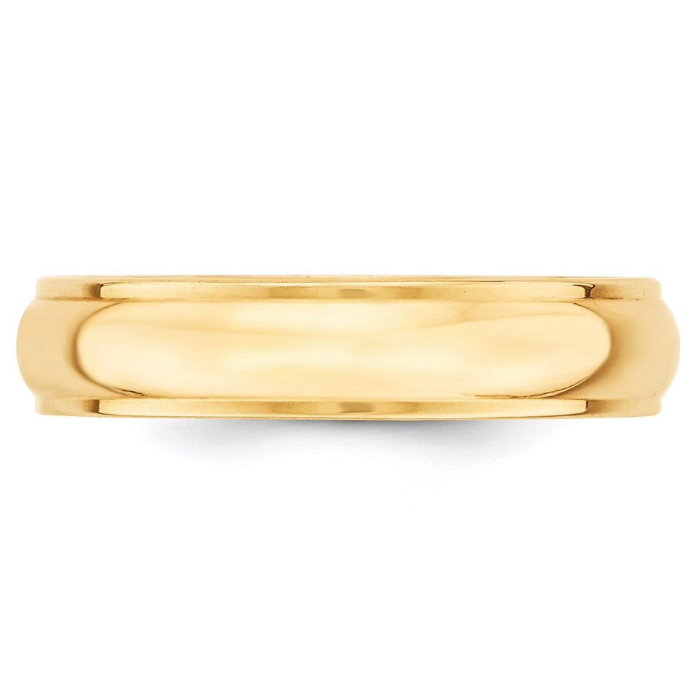 10k Yellow Gold 5mm Half Round with Edge Wedding Band Size 5.5