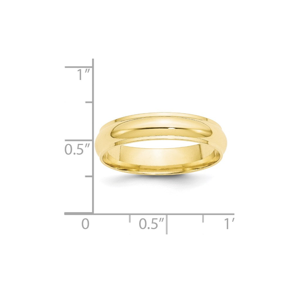 10k Yellow Gold 5mm Half Round with Edge Wedding Band Size 5.5