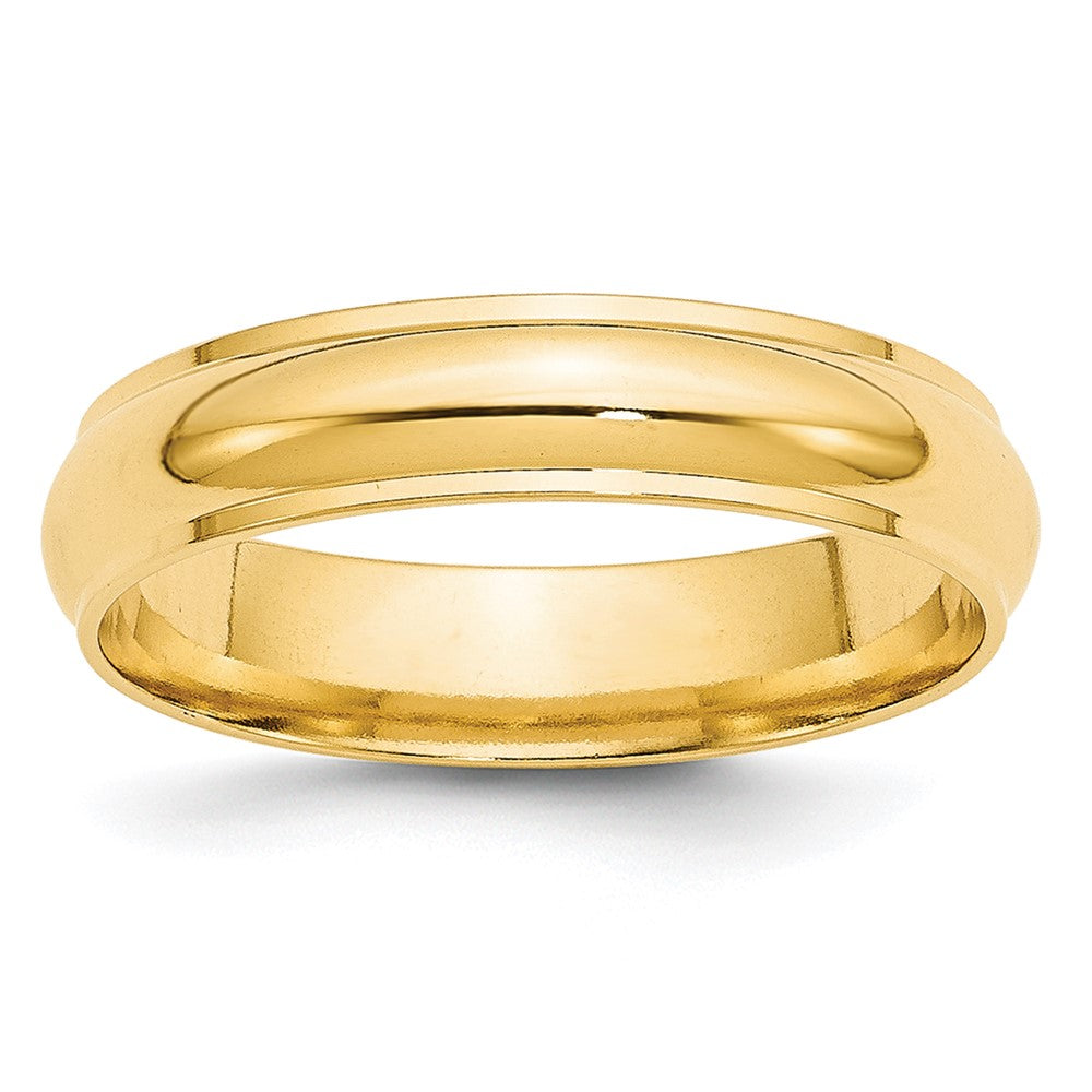 10k Yellow Gold 5mm Half Round with Edge Wedding Band Size 5.5