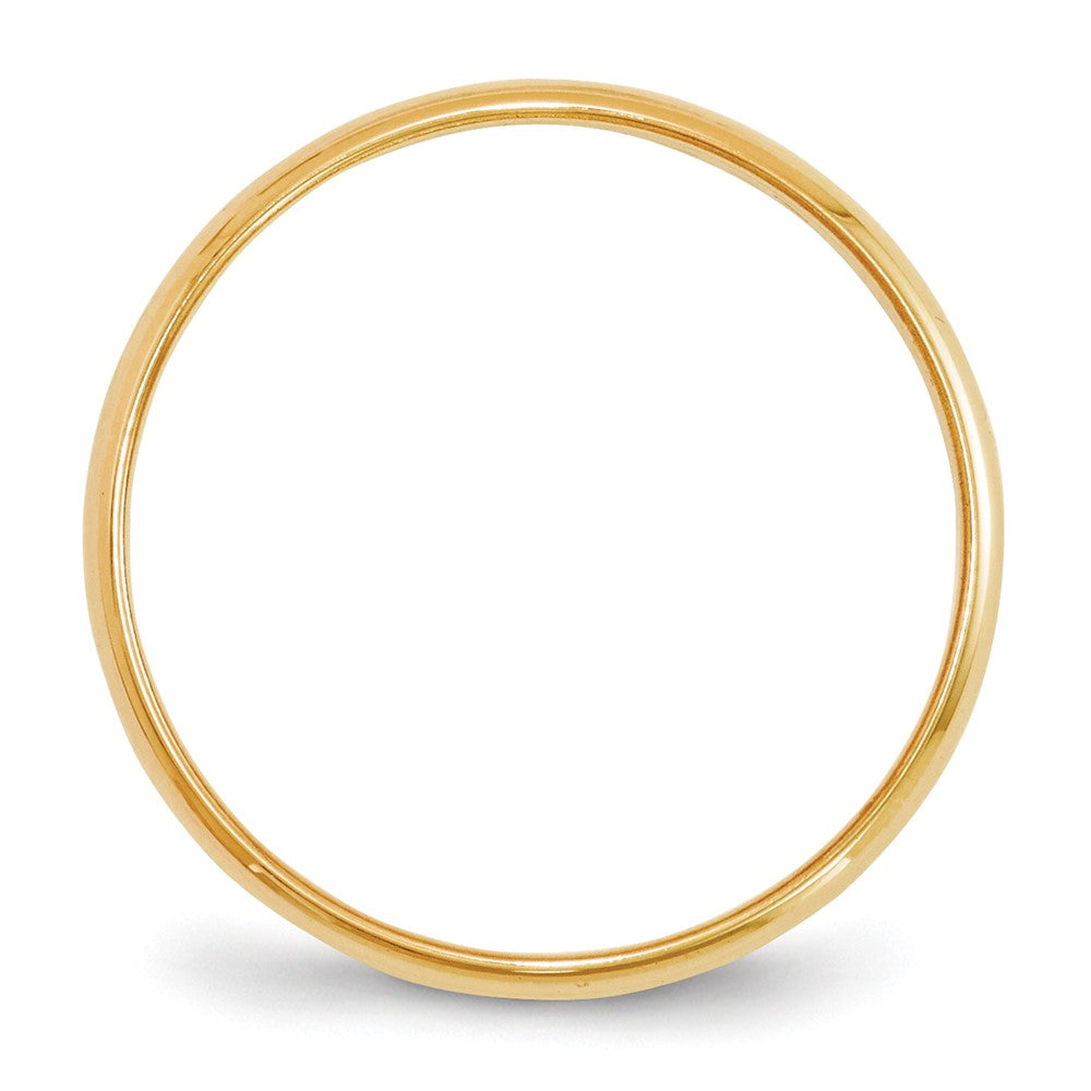 10k Yellow Gold 2mm Lightweight Half Round Wedding Band Size 10