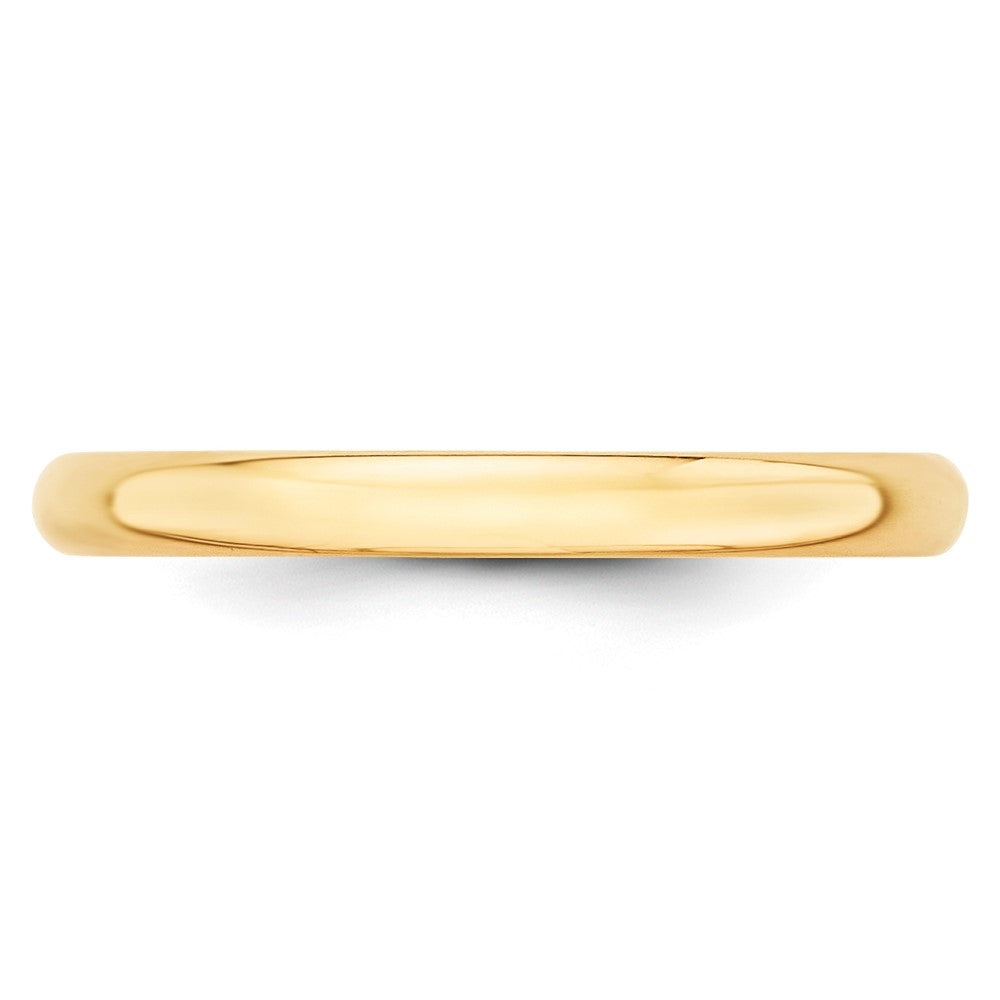 10k Yellow Gold 2.5mm Lightweight Half Round Wedding Band Size 8.5