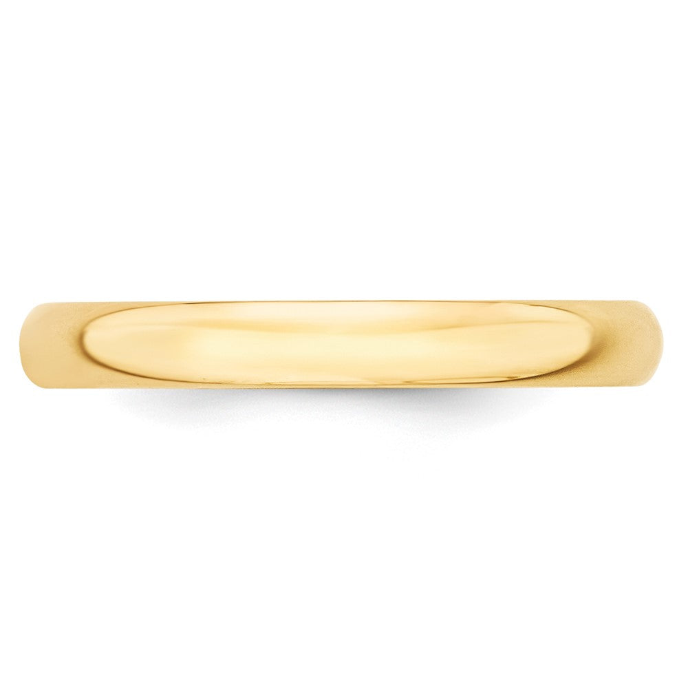 10k Yellow Gold 3mm Lightweight Half Round Wedding Band Size 10.5