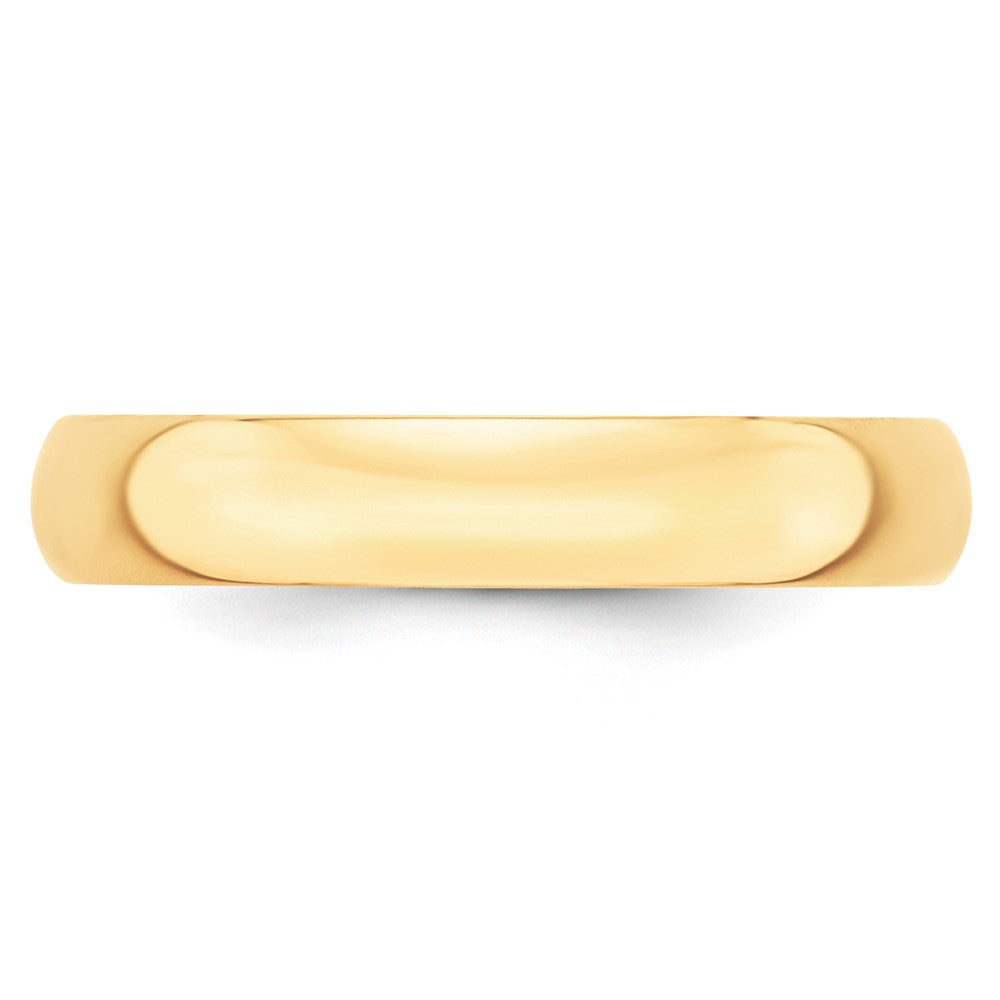 10k Yellow Gold 4mm Lightweight Half Round Wedding Band Size 13