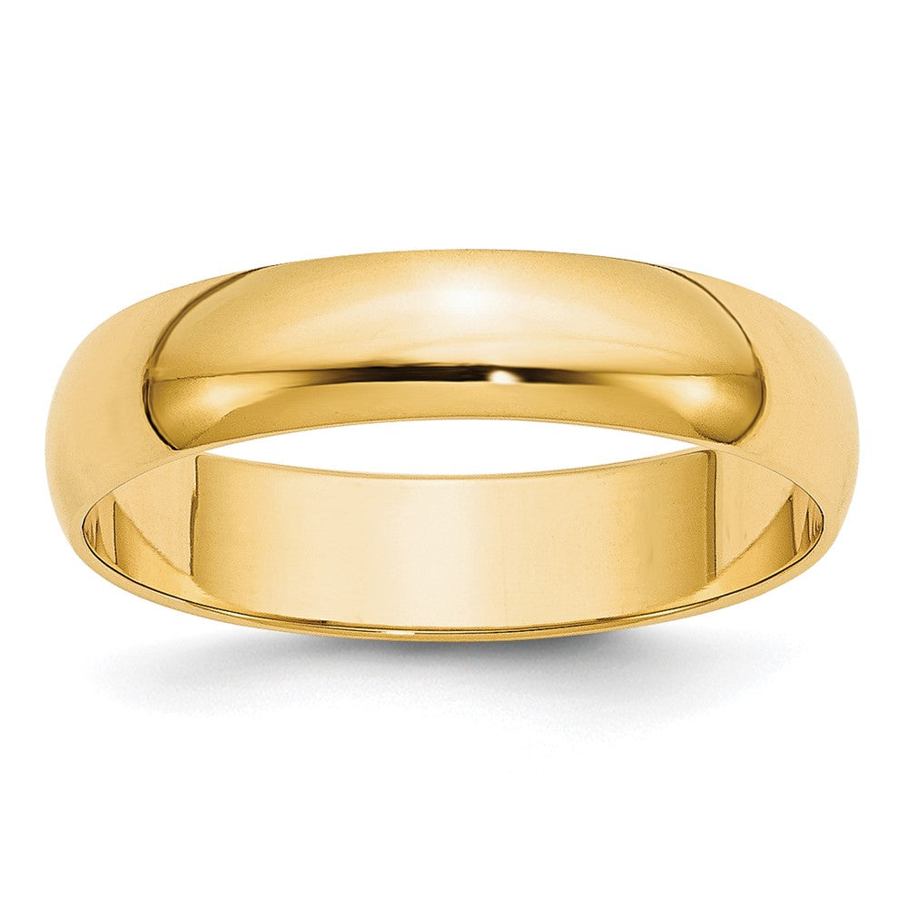 10k Yellow Gold 5mm Lightweight Half Round Wedding Band Size 10