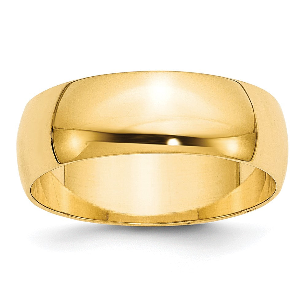 10k Yellow Gold 7mm Lightweight Half Round Wedding Band Size 10