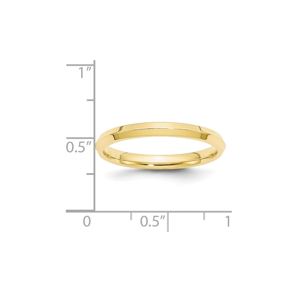 10k Yellow Gold 2.5mm Knife Edge Comfort Fit Wedding Band Size 5.5