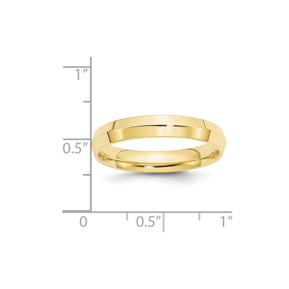 10k Yellow Gold 4mm Knife Edge Comfort Fit Wedding Band Size 4