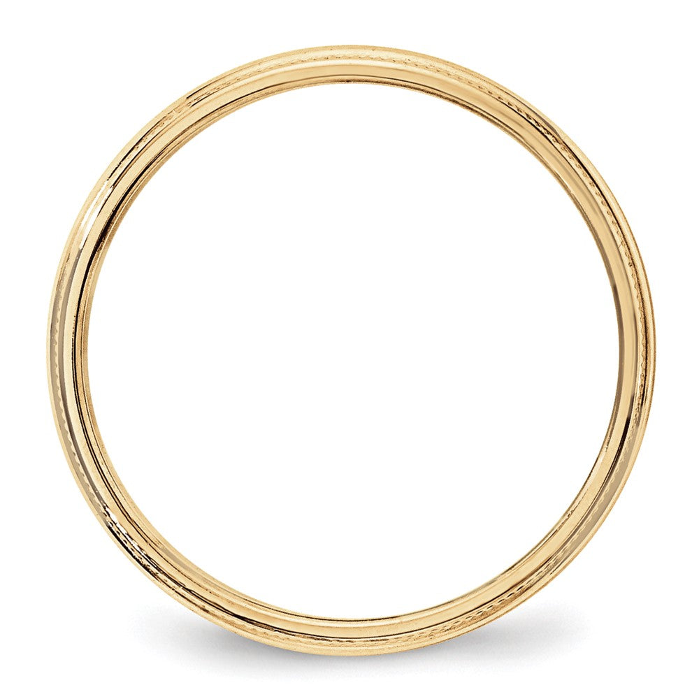 10k Yellow Gold 3mm Milgrain Half Round Wedding Band Size 5.5