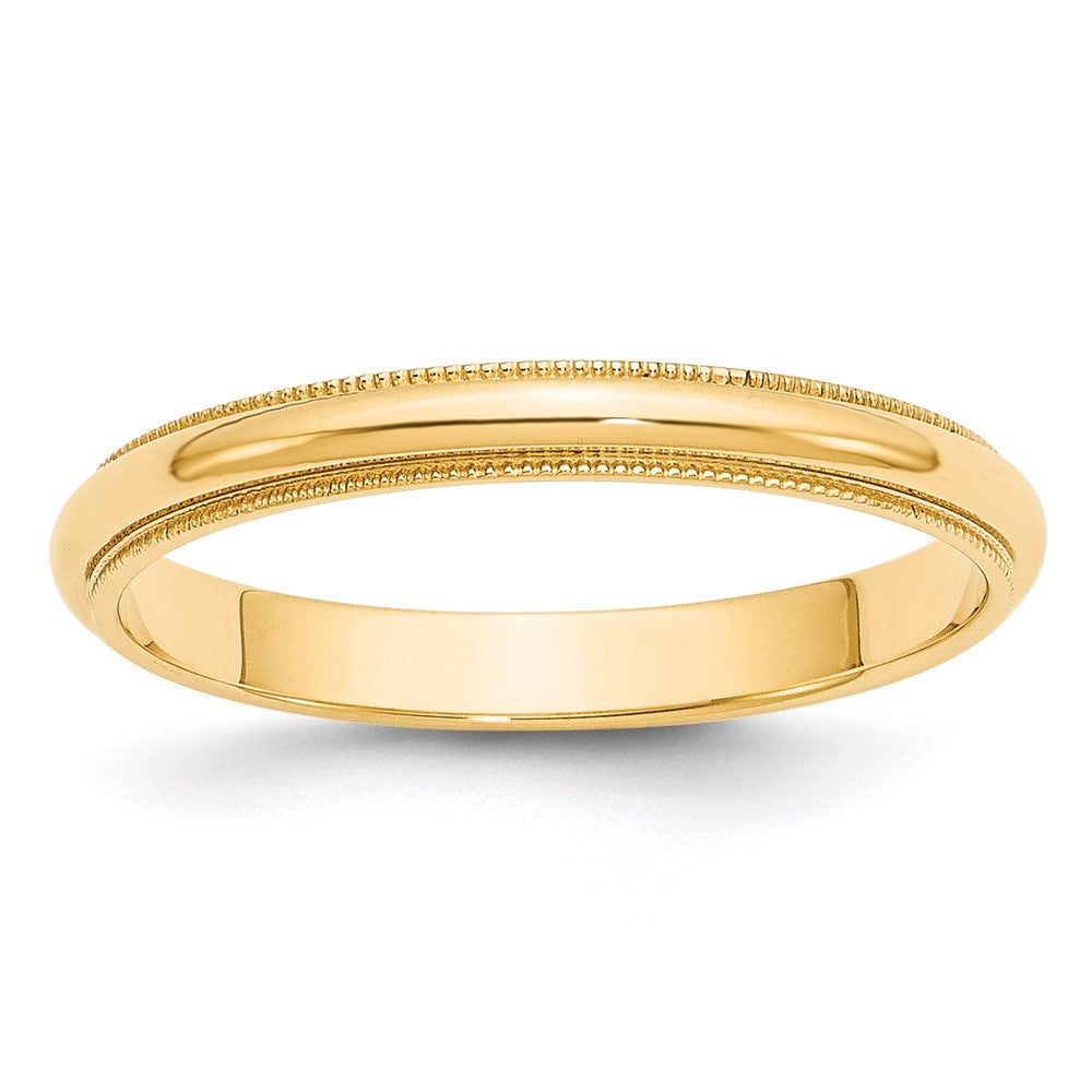 10k Yellow Gold 3mm Milgrain Half Round Wedding Band Size 11.5