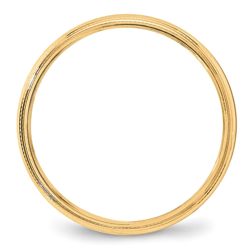 10k Yellow Gold 4mm Milgrain Half Round Wedding Band Size 6