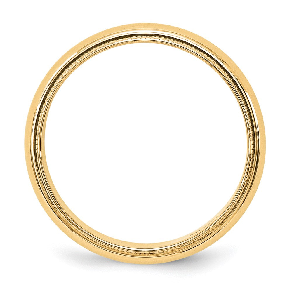 10k Yellow Gold 5mm Milgrain Half Round Wedding Band Size 5.5