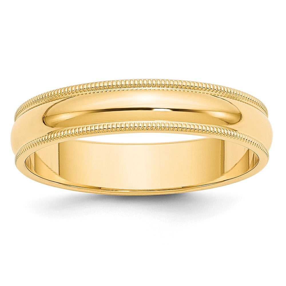 10k Yellow Gold 5mm Milgrain Half Round Wedding Band Size 5.5