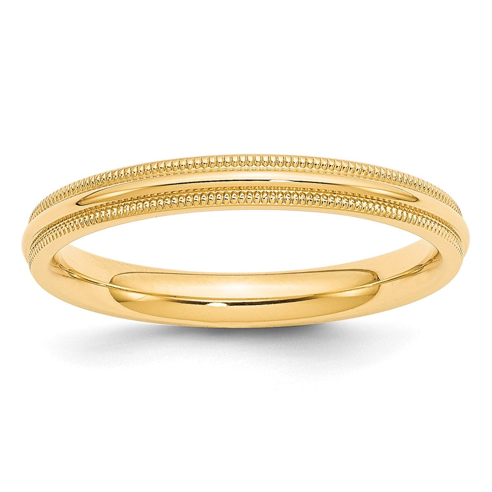 10k Yellow Gold 3mm Milgrain Half Round Comfort Fit Wedding Band Size 4