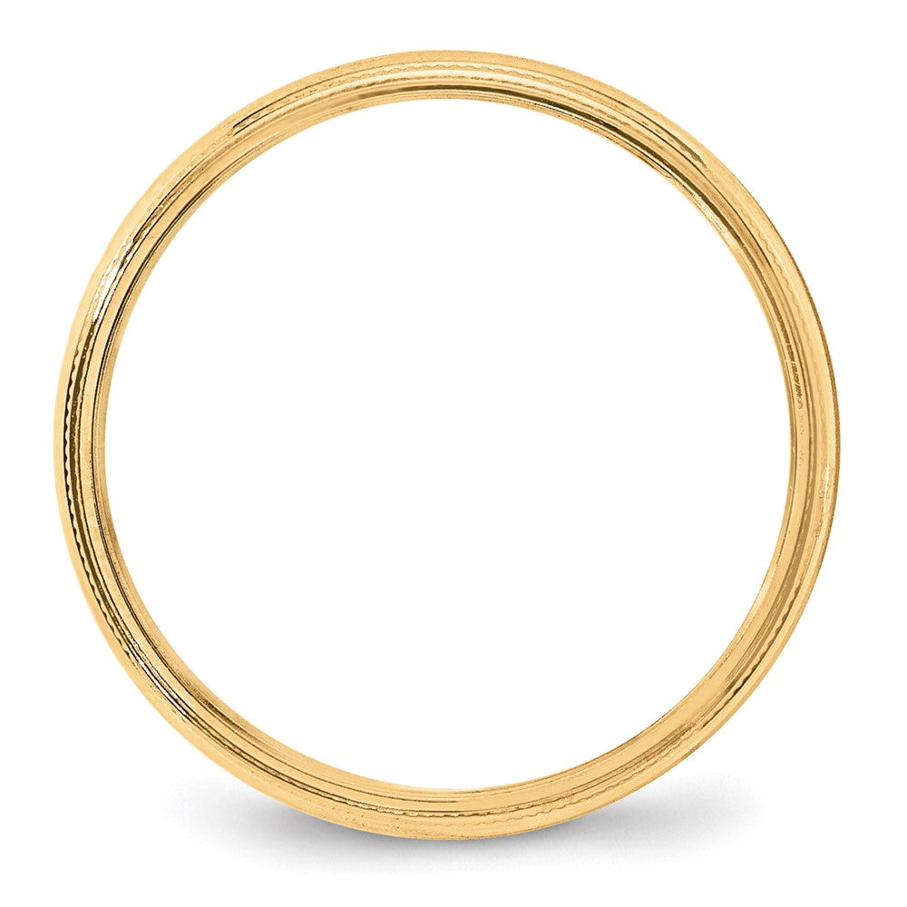 10k Yellow Gold 4mm Lightweight Milgrain Half Round Wedding Band Size 4.5