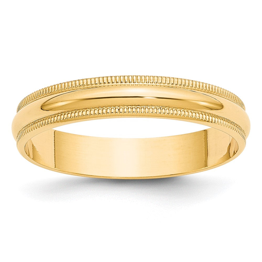 10k Yellow Gold 4mm Lightweight Milgrain Half Round Wedding Band Size 4.5