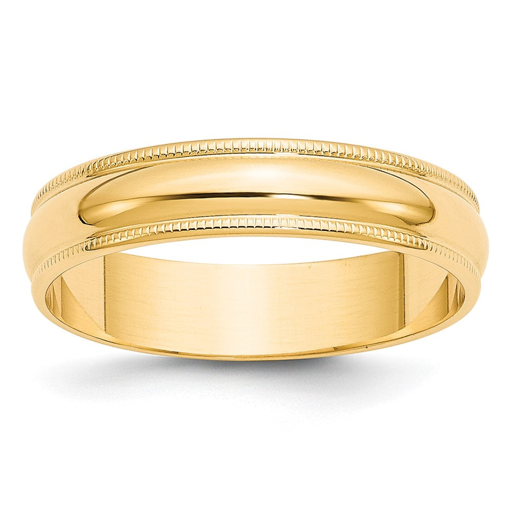 10k Yellow Gold 5mm Lightweight Milgrain Half Round Wedding Band Size 4.5