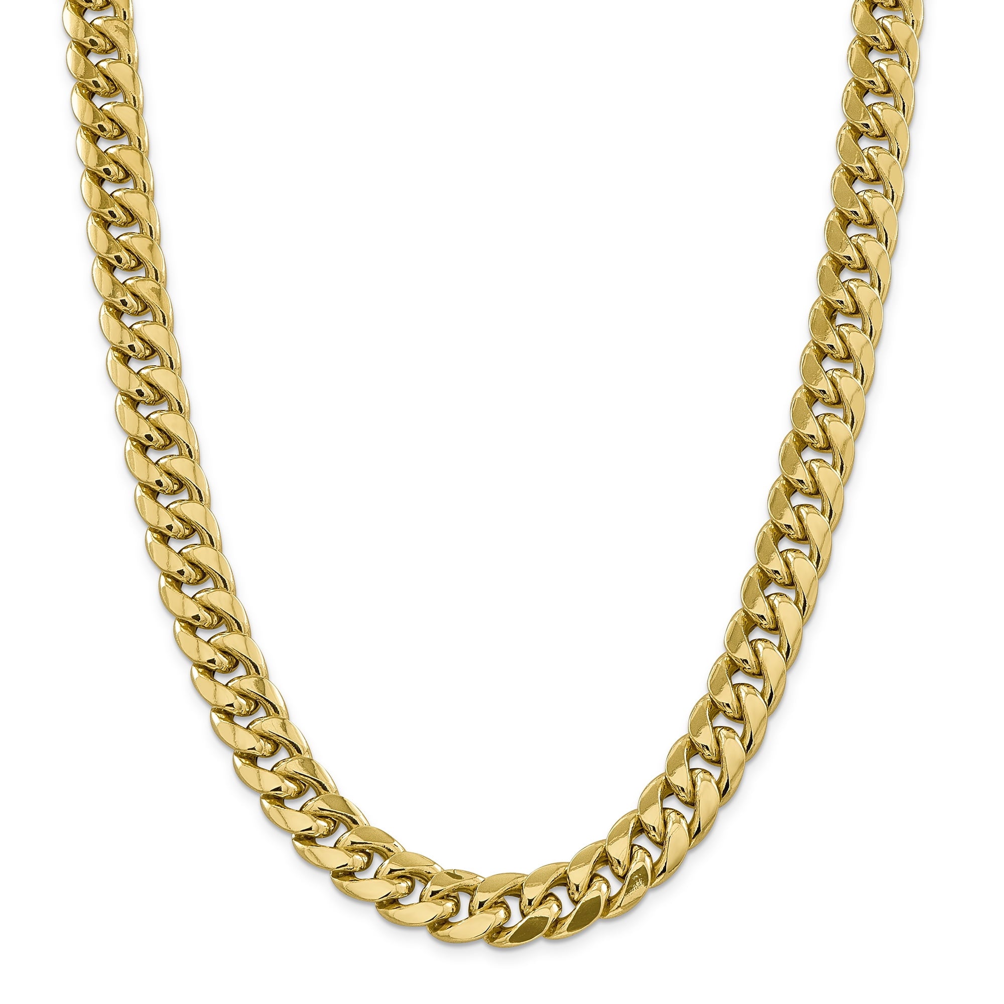 14K 24 inch 13.2mm Semi-Solid Miami Cuban with Lobster Clasp Chain