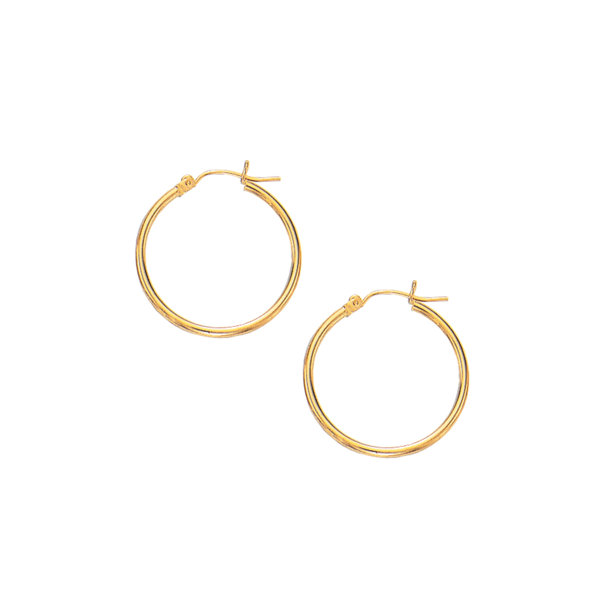 10K Yellow Gold 2x25mm Hoop Earring