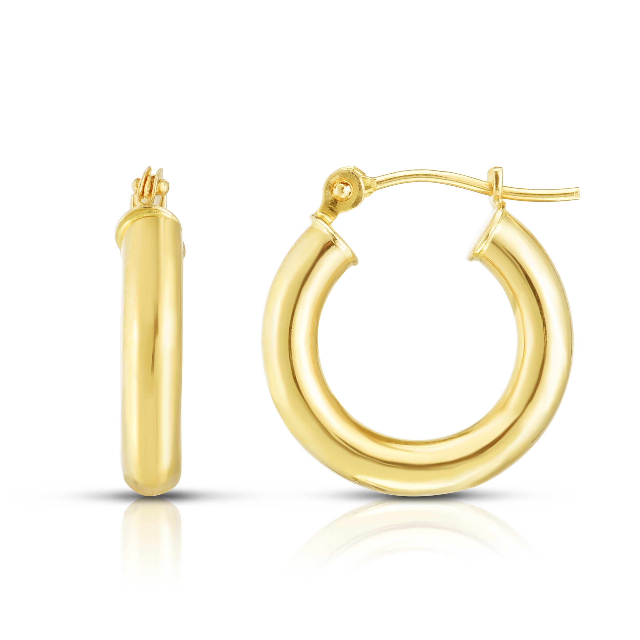 10K Yellow Gold 3x15mm Hoop Earring