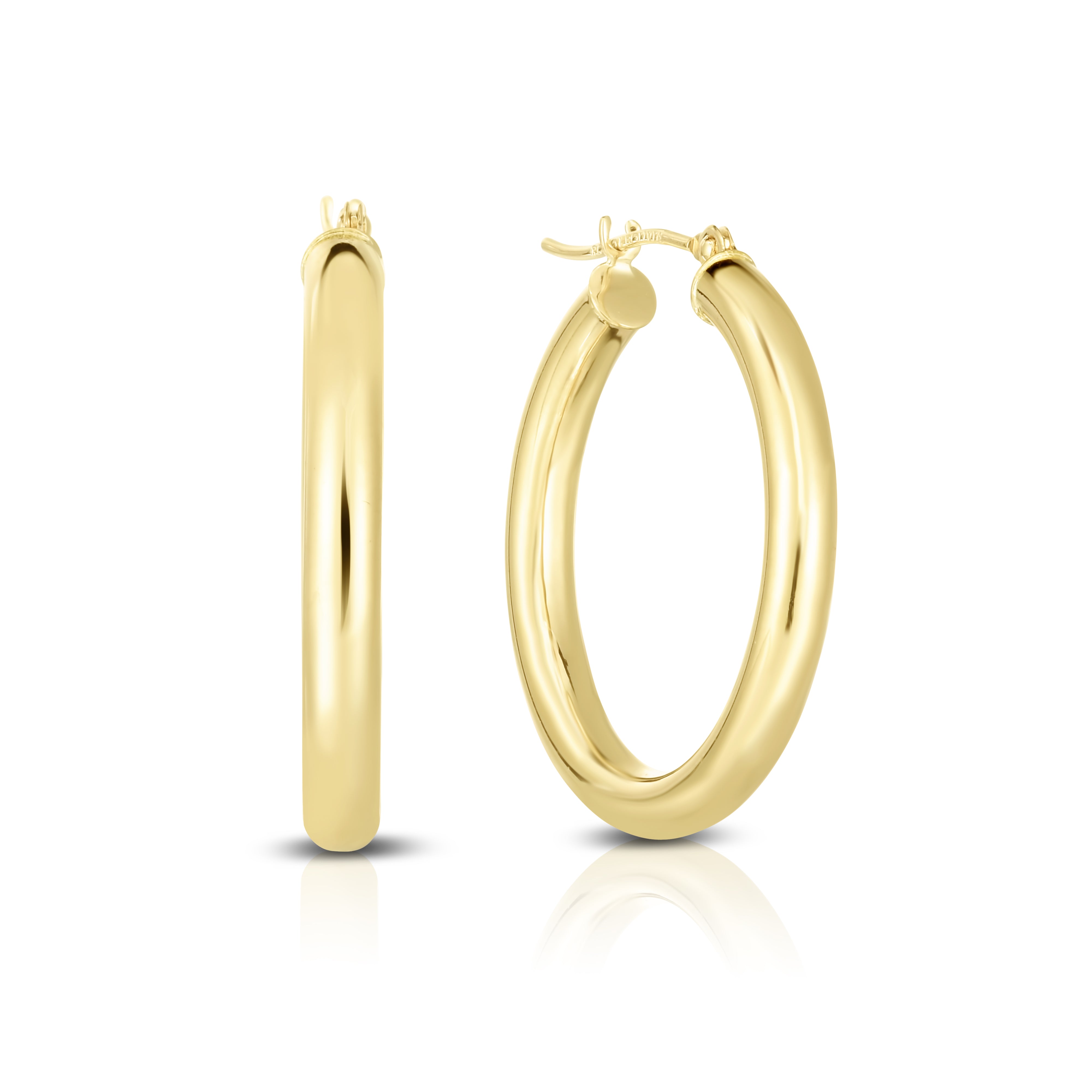 10K Yellow Gold 3x25mm Hoop Earring