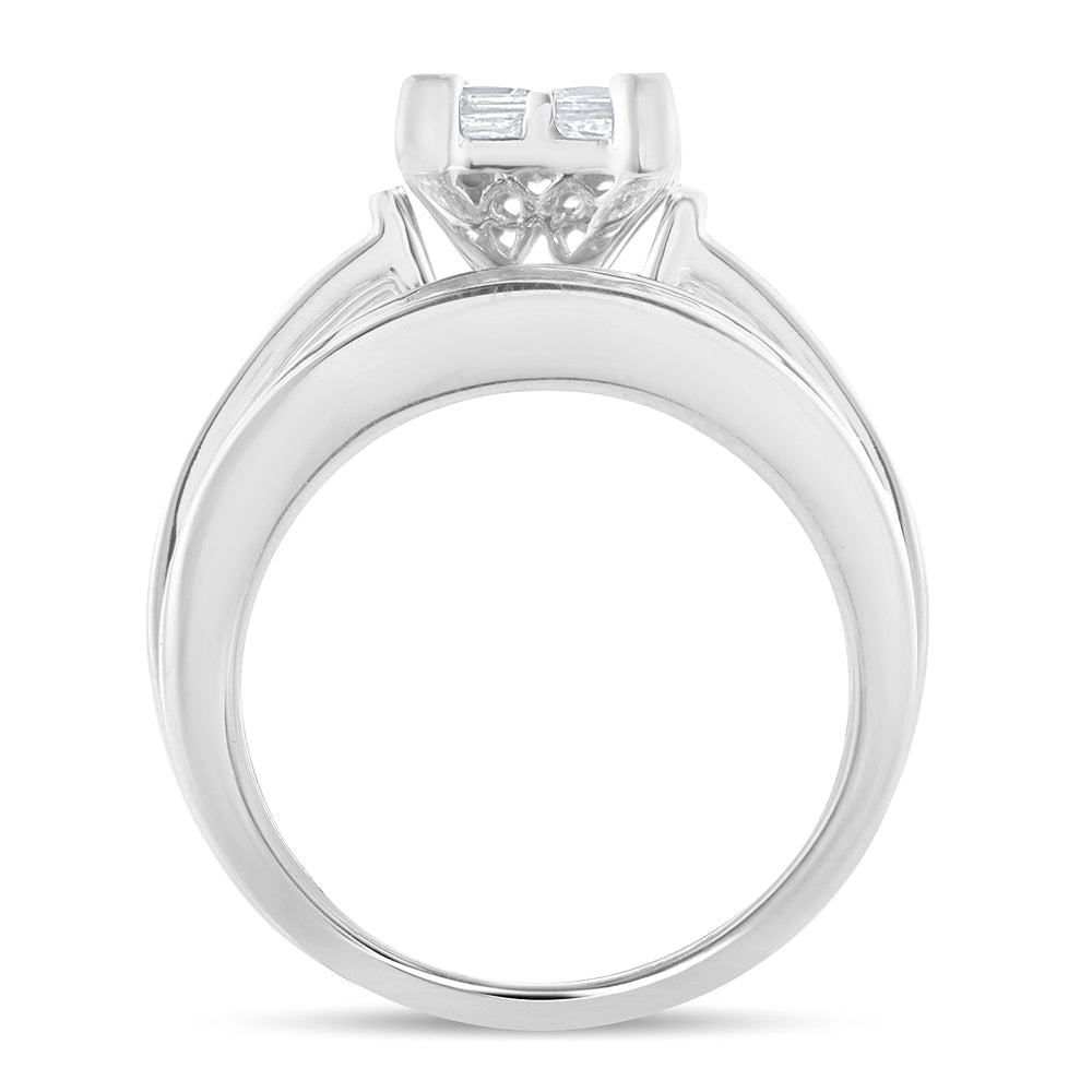 14K White Gold Elegant  2.00Ct  Diamond  Bridal  Ring