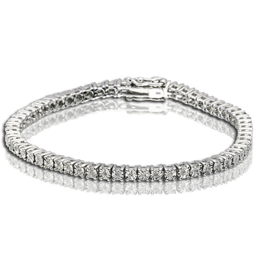 Sterling Silver 1/5 Ct.Tw.Diamond Mount Bracelet