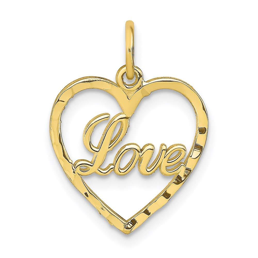 10k LOVE IN HEART CHARM 10C209