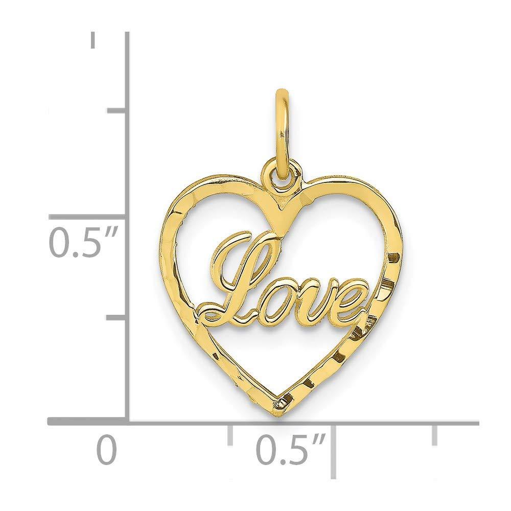 10k LOVE IN HEART CHARM 10C209