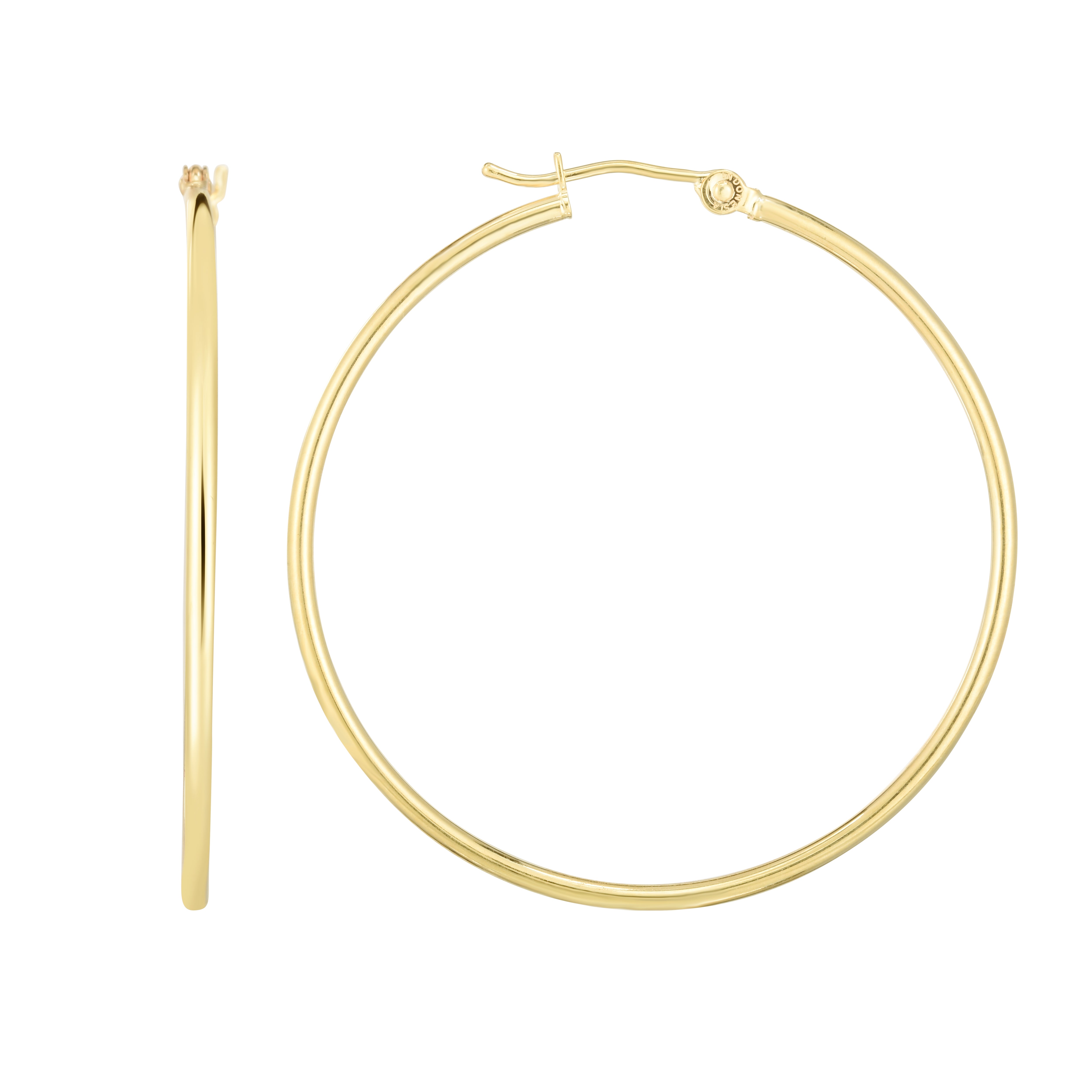 10K Yellow Gold 1.5x40mm Hoop Earring