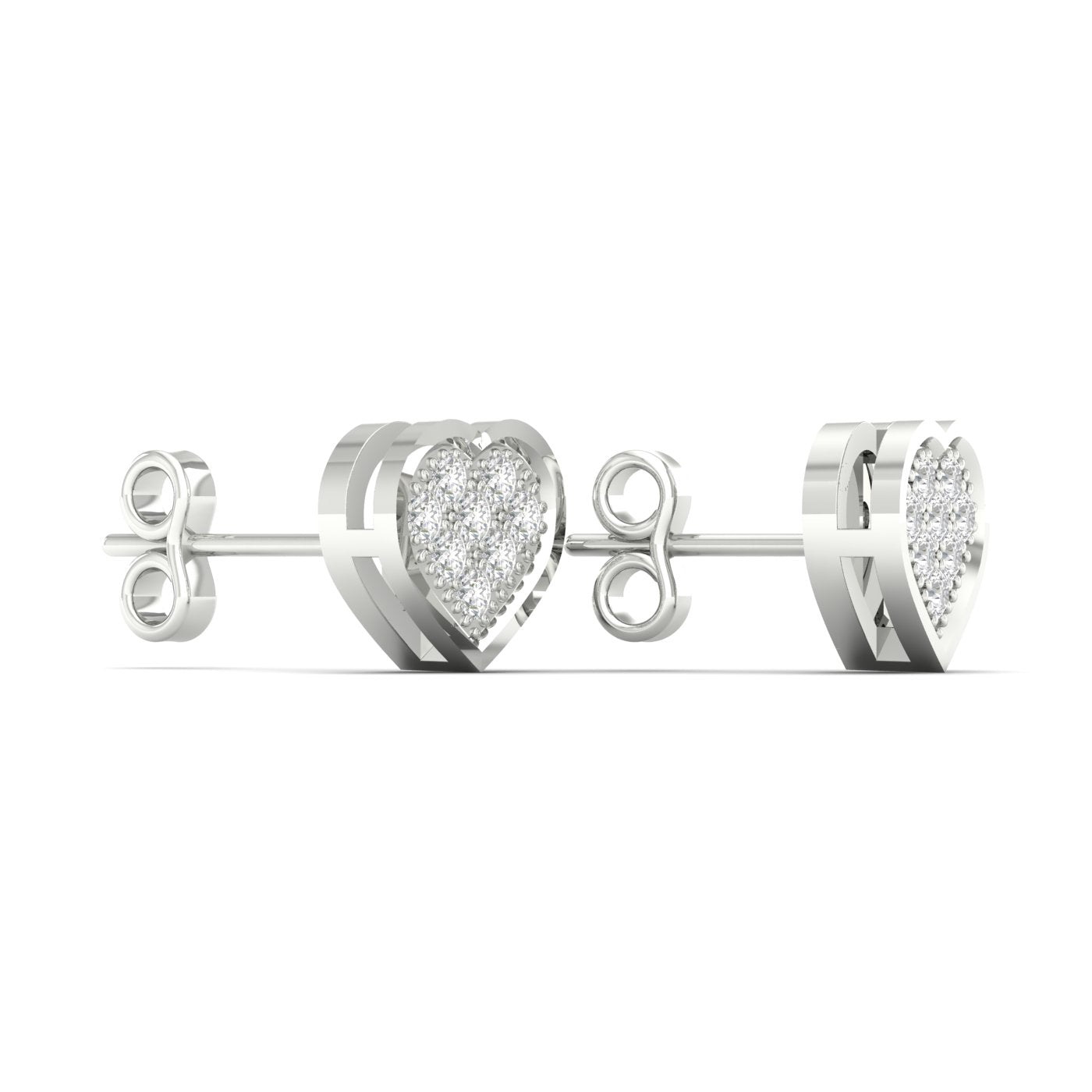 10K White Gold Elegant 0.05Ct Diamond Earring