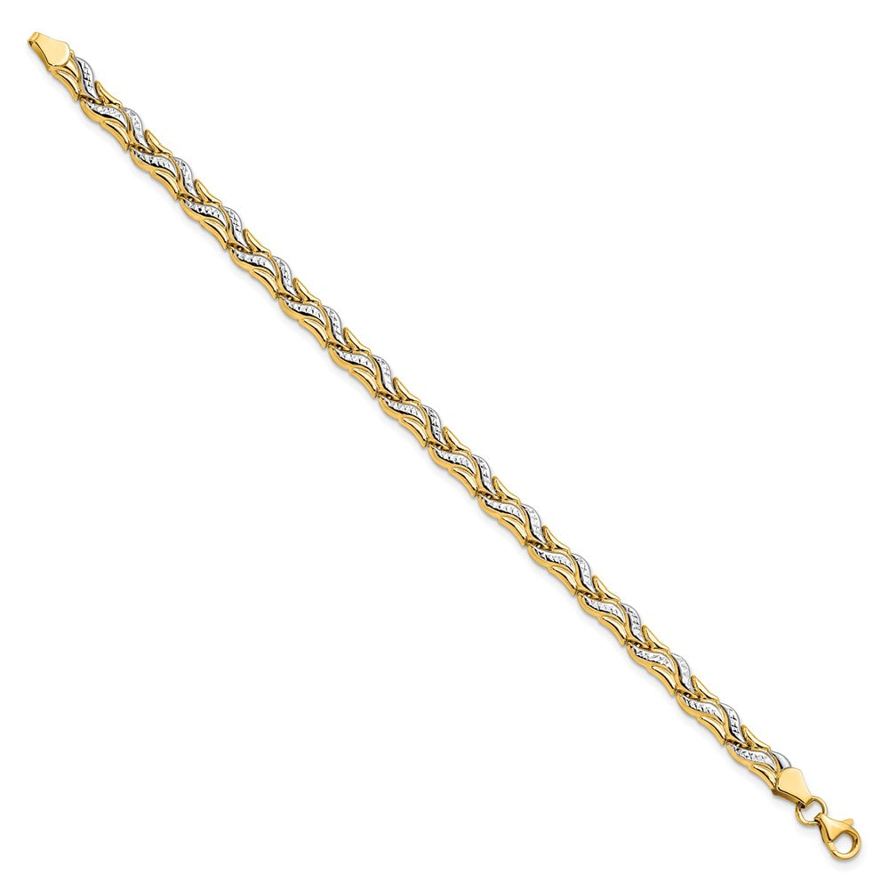 14K w/Rhodium D/C Bracelet