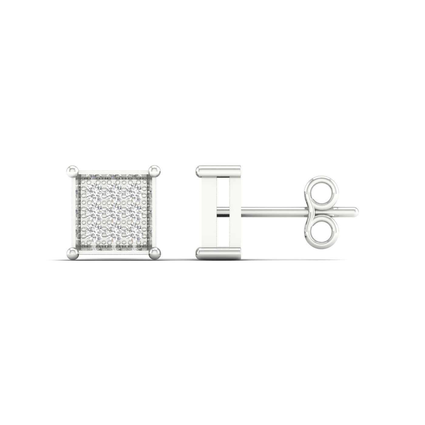 10K White Gold Exquisite 0.05Ct Diamond Earring