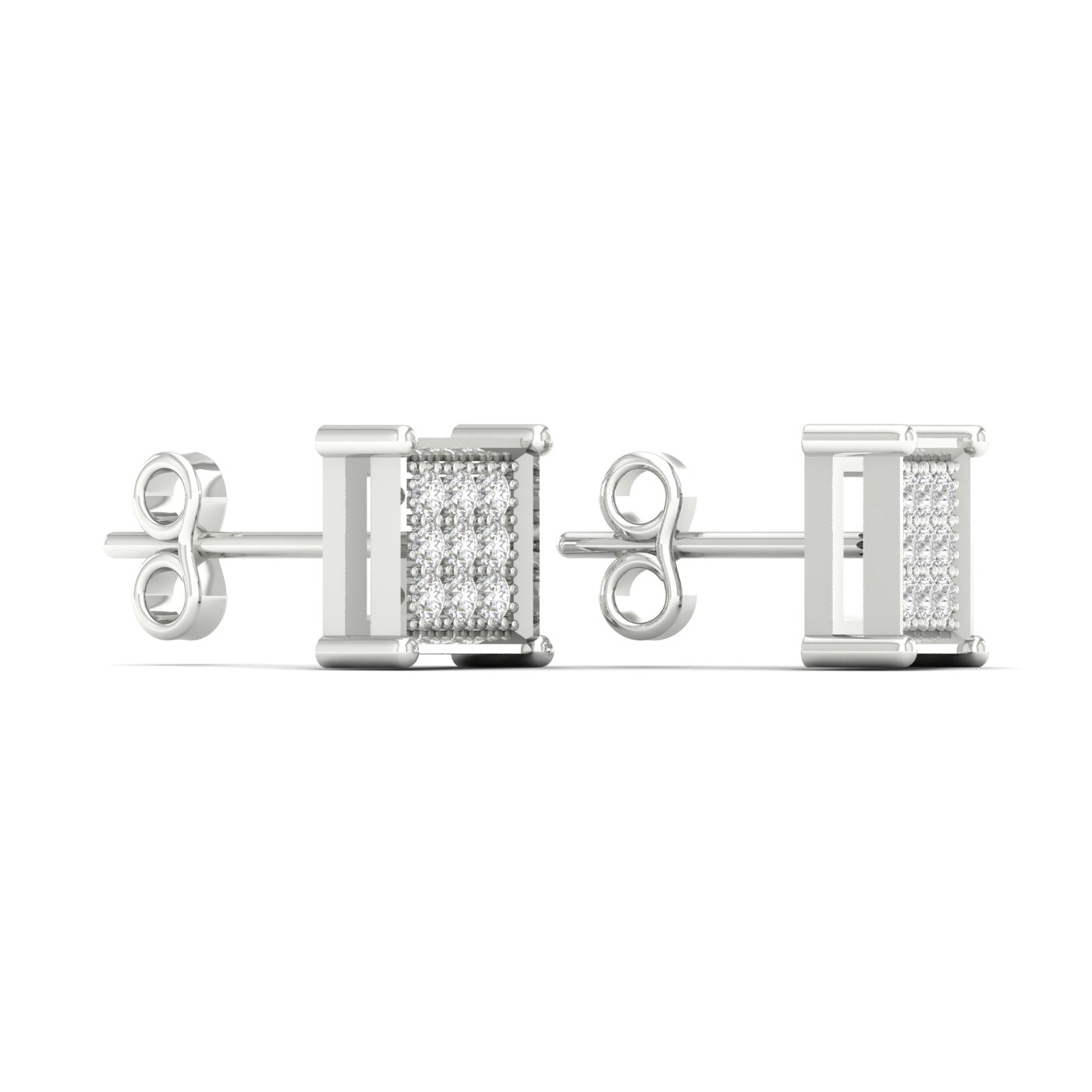 10K White Gold Exquisite 0.05Ct Diamond Earring