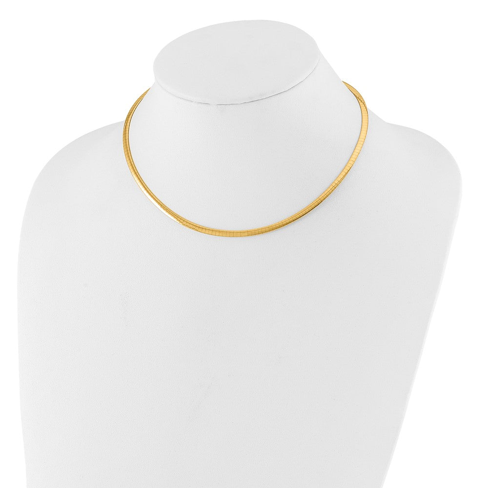 14K 3mm Two-tone Reversible Omega Necklace