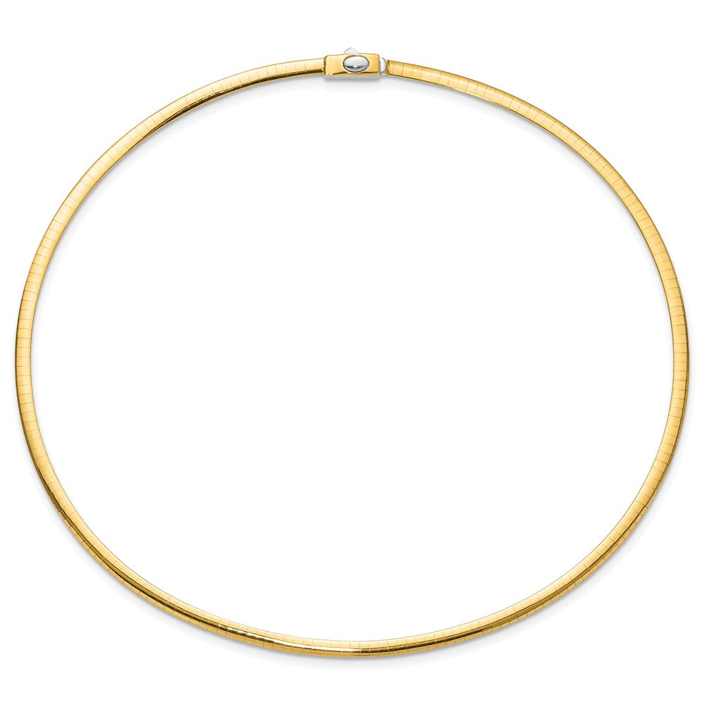 14K 3mm Two-tone Reversible Omega Necklace