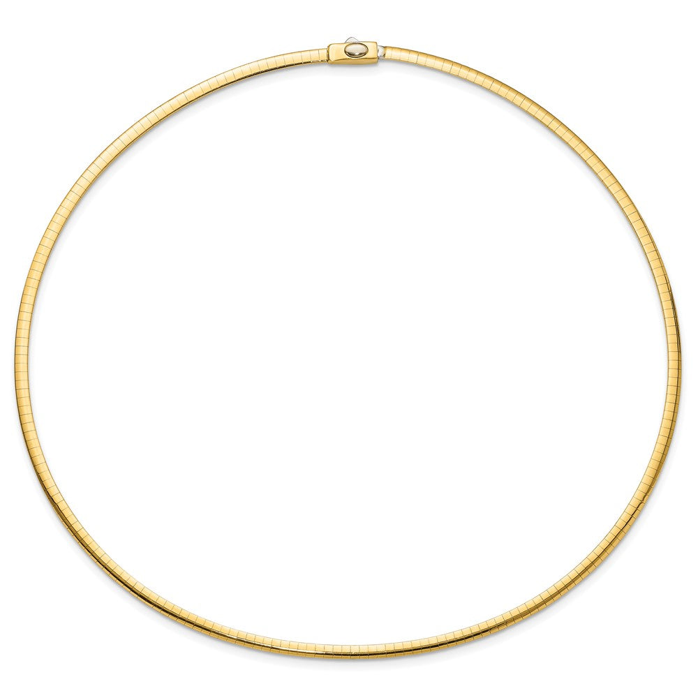 14K 3mm Two-tone Reversible Omega Necklace