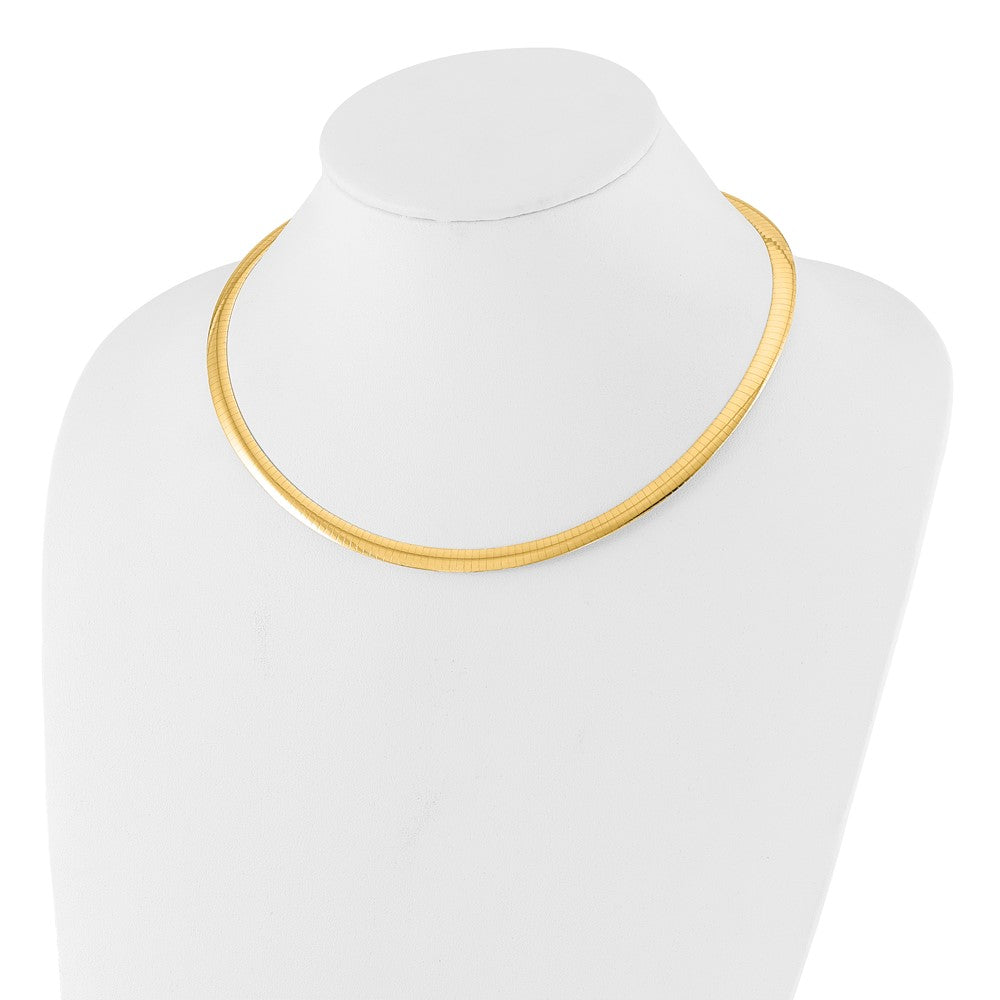 14K 6mm Two-tone Reversible Omega Necklace