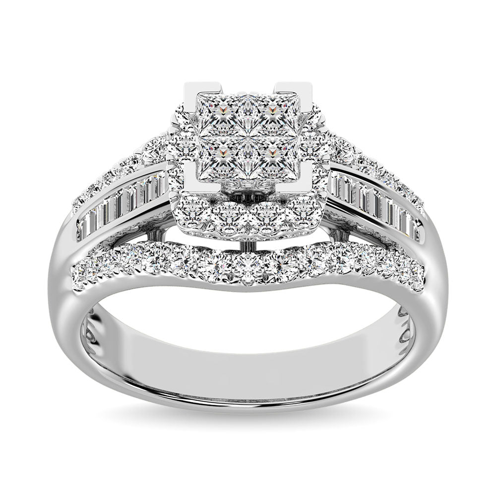 10K White Gold 1 Ct.Tw. Diamond Engagement Ring