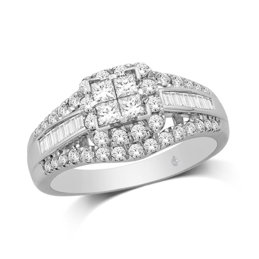 10K White Gold 1 Ct.Tw. Diamond Engagement Ring