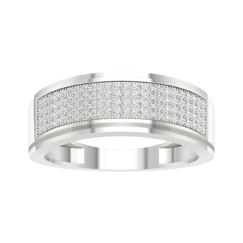 10K White Gold Elegant 0.30Ct Men'S Band