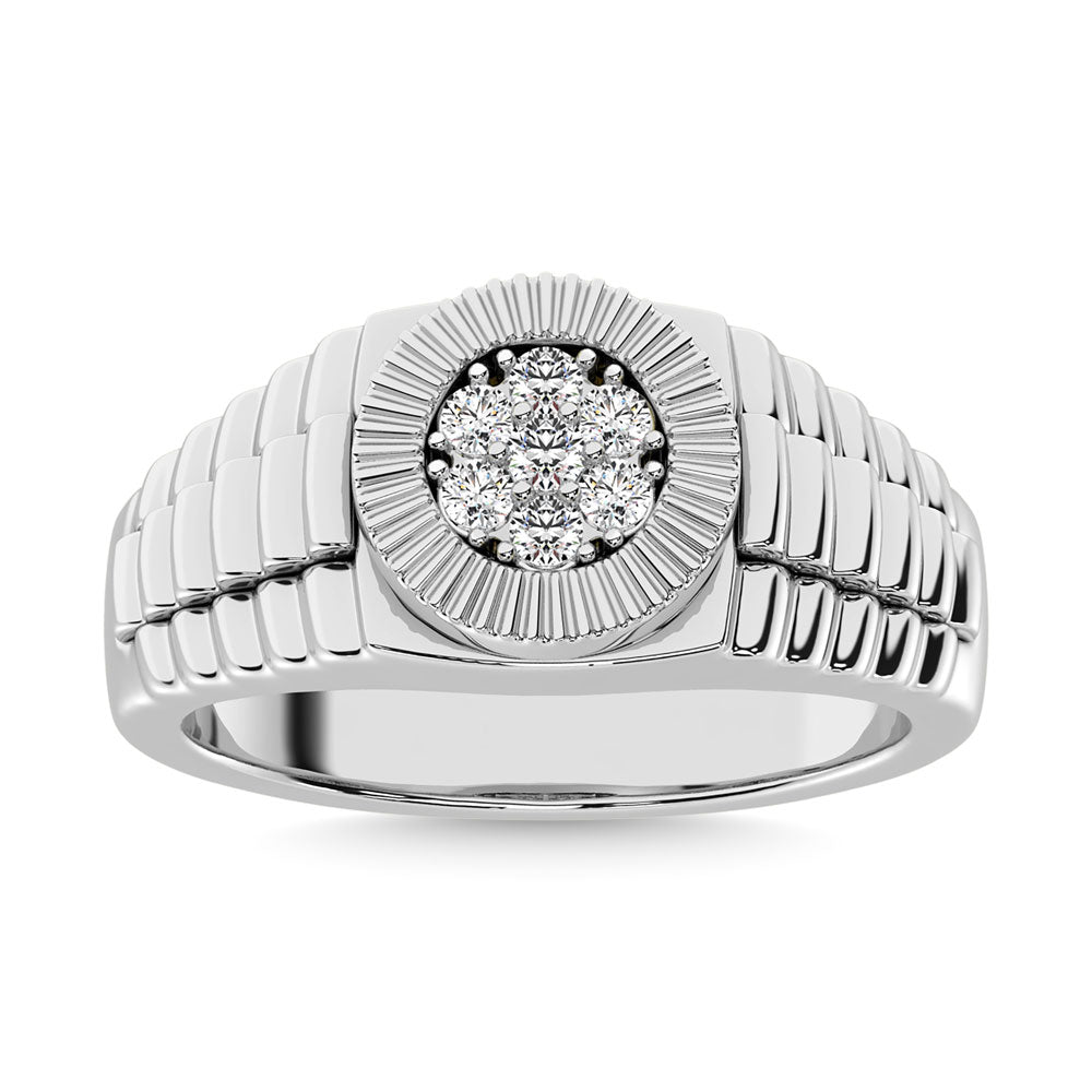 Diamond 1/4 Ct.Tw. Mens Fashion Ring in 10K White Gold